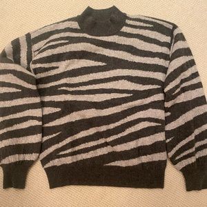 Aqua Cashmere Animal Print Turtle Neck Sweater